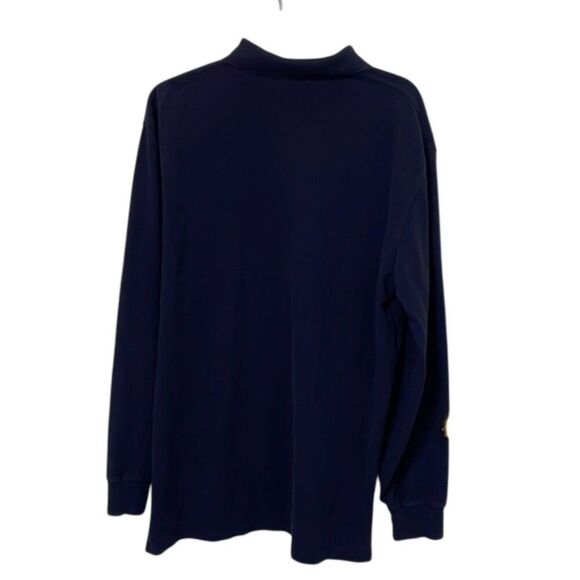 Ralph Lauren Vintage Navy Blue Long Sleeve Polo Shirt Mens Extra Large - Picture 8 of 10